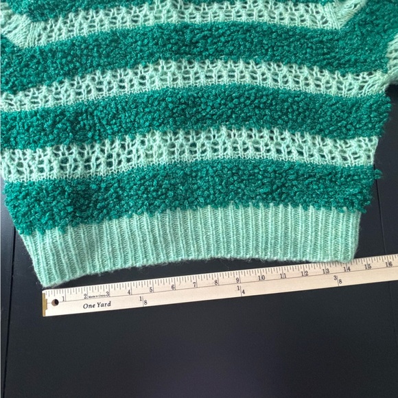 Zara Sz M Green Crew Neck Wool Blend Knit Jacket - Picture 9 of 16